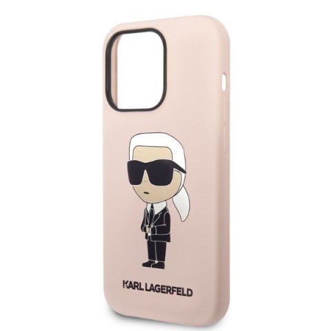 Karl Lagerfeld nakładka do iPhone 14 Pro 6,1" KLHMP14LSNIKBCP różowa hardcase Silicone Ikonik Magsafe Karl Lagerfeld nakładka do iPhone 14 Pro 6,1" KLHMP14LSNIKBCP różowa hardcase Silicone Ikonik Magsafe