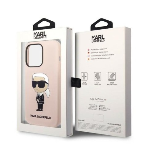Karl Lagerfeld nakładka do iPhone 14 Pro 6,1" KLHMP14LSNIKBCP różowa hardcase Silicone Ikonik Magsafe Karl Lagerfeld nakładka do iPhone 14 Pro 6,1" KLHMP14LSNIKBCP różowa hardcase Silicone Ikonik Magsafe
