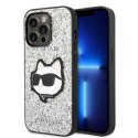 Karl Lagerfeld nakładka do iPhone 14 Pro Max 6,7" KLHCP14XG2CPS srebrna hardcase Glitter Choupette Patch