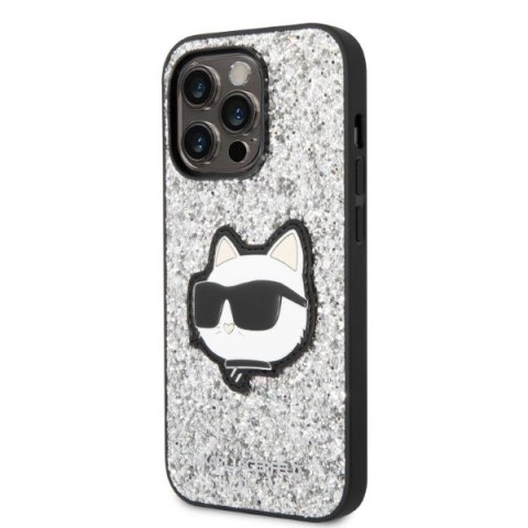 Karl Lagerfeld nakładka do iPhone 14 Pro Max 6,7" KLHCP14XG2CPS srebrna hardcase Glitter Choupette Patch Karl Lagerfeld nakładka do iPhone 14 Pro Max 6,7" KLHCP14XG2CPS srebrna hardcase Glitter Choupette Patch