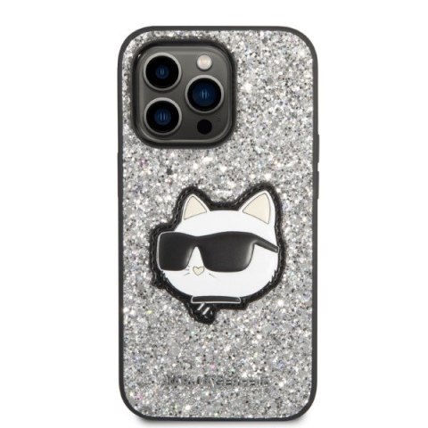Karl Lagerfeld nakładka do iPhone 14 Pro Max 6,7" KLHCP14XG2CPS srebrna hardcase Glitter Choupette Patch Karl Lagerfeld nakładka do iPhone 14 Pro Max 6,7" KLHCP14XG2CPS srebrna hardcase Glitter Choupette Patch