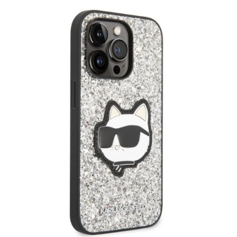 Karl Lagerfeld nakładka do iPhone 14 Pro Max 6,7" KLHCP14XG2CPS srebrna hardcase Glitter Choupette Patch Karl Lagerfeld nakładka do iPhone 14 Pro Max 6,7" KLHCP14XG2CPS srebrna hardcase Glitter Choupette Patch