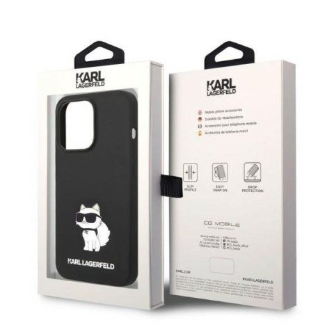 Karl Lagerfeld nakładka do iPhone 14 Pro Max 6,7" KLHCP14XSNCHBCK czarna hardcase Silicone Choupette Karl Lagerfeld nakładka do iPhone 14 Pro Max 6,7" KLHCP14XSNCHBCK czarna hardcase Silicone Choupette