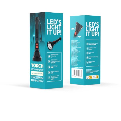 Latarka ręczna LED TORCH 1800mAh 600lm FLF-04 Forever Light Latarka ręczna LED TORCH 1800mAh 600lm FLF-04 Forever Light