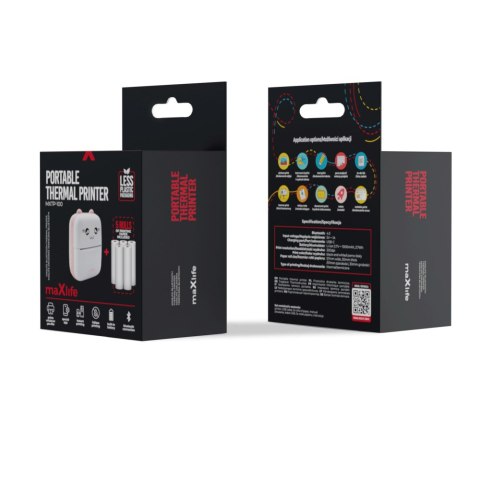 Maxlife drukarka termiczna Bluetooth MXTP-100 różowa Maxlife drukarka termiczna Bluetooth MXTP-100 różowa