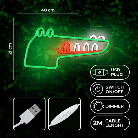 Neon PLEXI LED JURASSIC KROKODYL zielony FLNJ03 Forever Light Neon PLEXI LED JURASSIC KROKODYL zielony FLNJ03 Forever Light