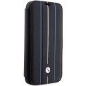 BMW nakładka do iPhone 14 Pro Max 6,7" BMBKP14X22RVSK czarna Sign BT Leather Hot Stamp Blue Lines