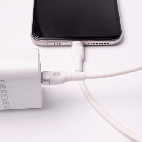 Forever kabel MFi Flexible USB-C - Lightning 1,0 m 27W biały Forever kabel MFi Flexible USB-C - Lightning 1,0 m 27W biały