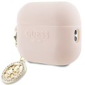 Guess etui do AirPods Pro 2 GUAP23DSLGHDP różowe Silicone W/4G Diamond Charm