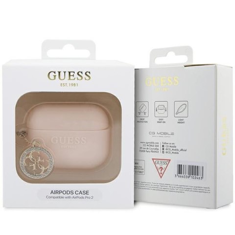 Guess etui do AirPods Pro 2 GUAP23DSLGHDP różowe Silicone W/4G Diamond Charm Guess etui do AirPods Pro 2 GUAP23DSLGHDP różowe Silicone W/4G Diamond Charm