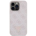 Guess nakładka do iPhone 13 Pro Max 6,7" GUHCP13XP4TDSCPP różowa HC PU Leather Metal Logo Strass Crossbody