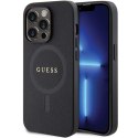 Guess nakładka do iPhone 14 Pro Max 6,7" GUHMP14XPSAHMCK czarna HC PU Saffiano Magsafe