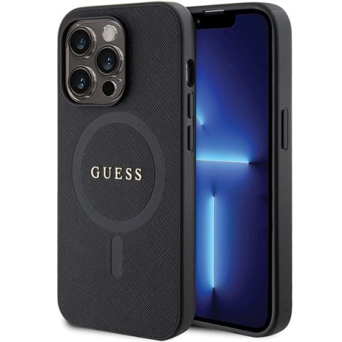 Guess nakładka do iPhone 14 Pro Max 6,7" GUHMP14XPSAHMCK czarna HC PU Saffiano Magsafe Guess nakładka do iPhone 14 Pro Max 6,7" GUHMP14XPSAHMCK czarna HC PU Saffiano Magsafe