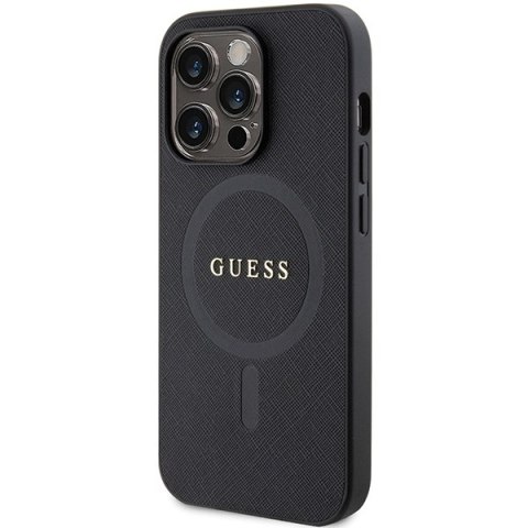 Guess nakładka do iPhone 14 Pro Max 6,7" GUHMP14XPSAHMCK czarna HC PU Saffiano Magsafe Guess nakładka do iPhone 14 Pro Max 6,7" GUHMP14XPSAHMCK czarna HC PU Saffiano Magsafe