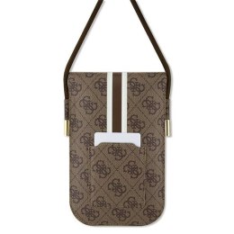 Guess torebka na telefon GUOWBP4RPSW brązowa Wallet 4G Stripes
