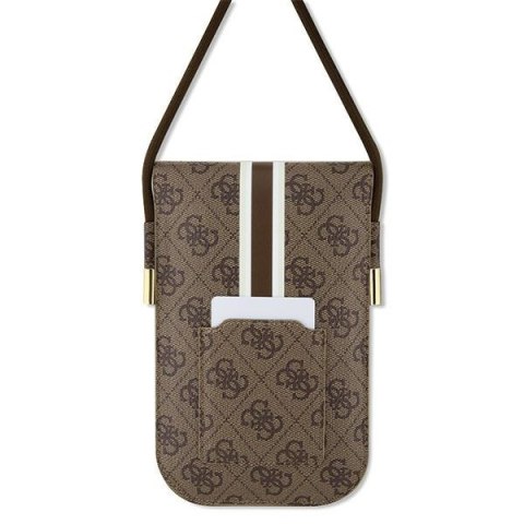 Guess torebka na telefon GUOWBP4RPSW brązowa Wallet 4G Stripes Guess torebka na telefon GUOWBP4RPSW brązowa Wallet 4G Stripes