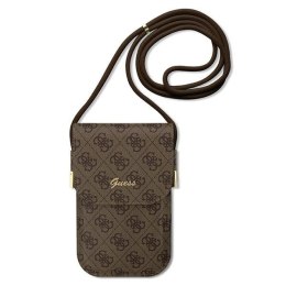 Guess torebka na telefon GUOWBP4SNSW brązowa Wallet 4G Cord Script