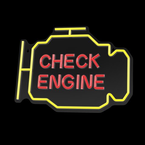 Neon PLEXI LED CHECK ENGINE żółto czerwony NNE21 Neolia Neon PLEXI LED CHECK ENGINE żółto czerwony NNE21 Neolia