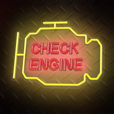 Neon PLEXI LED CHECK ENGINE żółto czerwony NNE21 Neolia Neon PLEXI LED CHECK ENGINE żółto czerwony NNE21 Neolia
