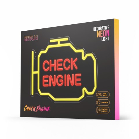 Neon PLEXI LED CHECK ENGINE żółto czerwony NNE21 Neolia Neon PLEXI LED CHECK ENGINE żółto czerwony NNE21 Neolia