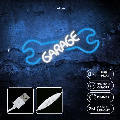 Neon PLEXI LED GARAGE błękit biały NNE22 Neolia Neon PLEXI LED GARAGE błękit biały NNE22 Neolia