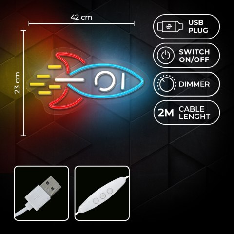 Neon PLEXI LED RAKIETA multikolor NNE18 Neolia Neon PLEXI LED RAKIETA multikolor NNE18 Neolia