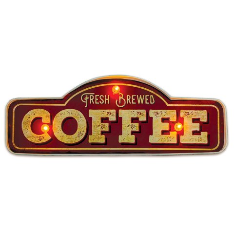 Znak Metalowy RETRO LED Fresh Brewed Coffee Forever Light Znak Metalowy RETRO LED Fresh Brewed Coffee Forever Light