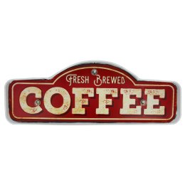Znak Metalowy RETRO LED Fresh Brewed Coffee Forever Light
