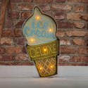 Znak Metalowy RETRO LED Ice Cream Forever Light