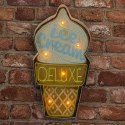 Znak Metalowy RETRO LED Ice Cream Forever Light