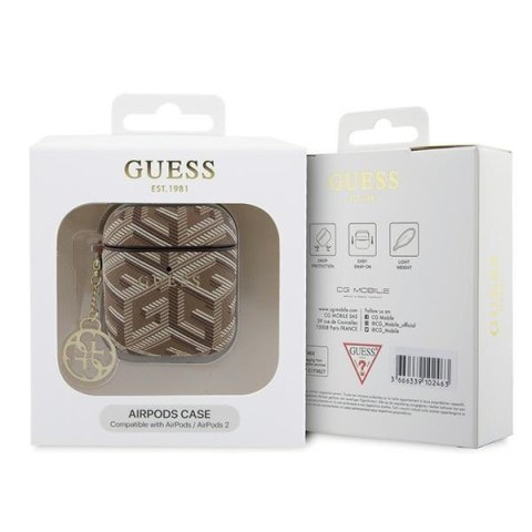 Guess etui do AirPods 1 / 2 GUA2PGCE4CW brązowe Gcube Classic Gold Logo W/Charm Guess etui do AirPods 1 / 2 GUA2PGCE4CW brązowe Gcube Classic Gold Logo W/Charm