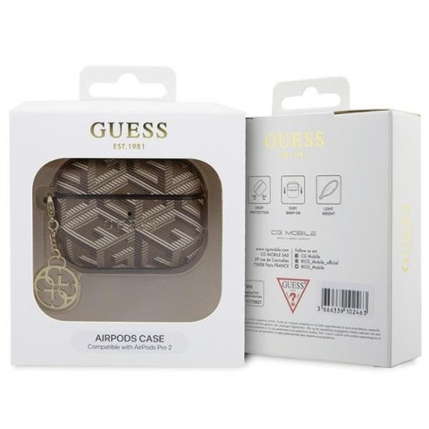 Guess etui do AirPods Pro 2 GUAP2PGCE4CW brązowe Gcube Classic Gold Logo W/Charm Guess etui do AirPods Pro 2 GUAP2PGCE4CW brązowe Gcube Classic Gold Logo W/Charm