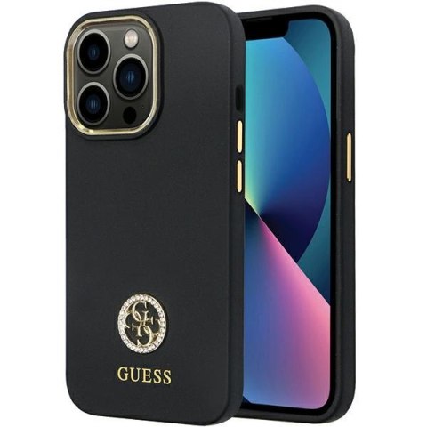 Guess nakładka do iPhone 13 Pro 6,1" GUHCP13LM4DGPK czarna HC Silicone Logo Strass 4G Guess nakładka do iPhone 13 Pro 6,1" GUHCP13LM4DGPK czarna HC Silicone Logo Strass 4G