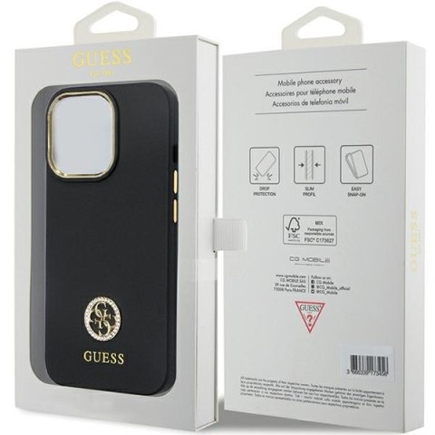Guess nakładka do iPhone 13 Pro 6,1" GUHCP13LM4DGPK czarna HC Silicone Logo Strass 4G Guess nakładka do iPhone 13 Pro 6,1" GUHCP13LM4DGPK czarna HC Silicone Logo Strass 4G