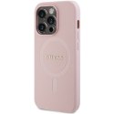 Guess nakładka do iPhone 14 Pro 6,1" GUHMP14LPSAHMCP różowa Saffiano Magsafe