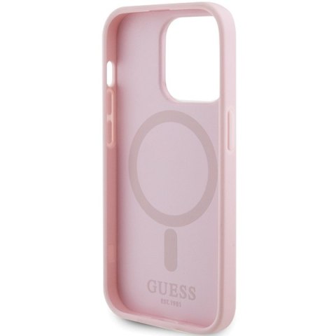 Guess nakładka do iPhone 14 Pro 6,1" GUHMP14LPSAHMCP różowa Saffiano Magsafe Guess nakładka do iPhone 14 Pro 6,1" GUHMP14LPSAHMCP różowa Saffiano Magsafe