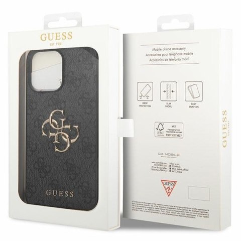 Guess nakładka do iPhone 15 Pro 6,1" GUHCP15L4GMGGR szara hardcase 4G Big Metal Logo Guess nakładka do iPhone 15 Pro 6,1" GUHCP15L4GMGGR szara hardcase 4G Big Metal Logo