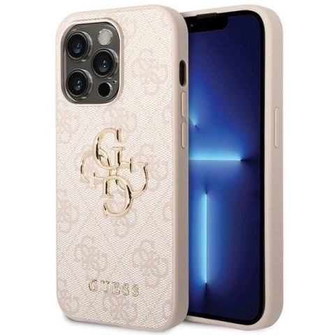 Guess nakładka do iPhone 15 Pro 6,1" GUHCP15L4GMGPI różowa HC PU Leather 4G Metal Logo Guess nakładka do iPhone 15 Pro 6,1" GUHCP15L4GMGPI różowa HC PU Leather 4G Metal Logo