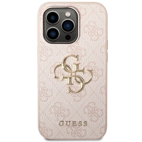 Guess nakładka do iPhone 15 Pro 6,1" GUHCP15L4GMGPI różowa HC PU Leather 4G Metal Logo Guess nakładka do iPhone 15 Pro 6,1" GUHCP15L4GMGPI różowa HC PU Leather 4G Metal Logo