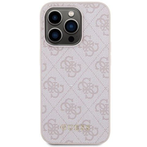 Guess nakładka do iPhone 15 Pro 6,1" GUHCP15LG4GFPI różowa HC PU 4G Metal Logo Guess nakładka do iPhone 15 Pro 6,1" GUHCP15LG4GFPI różowa HC PU 4G Metal Logo