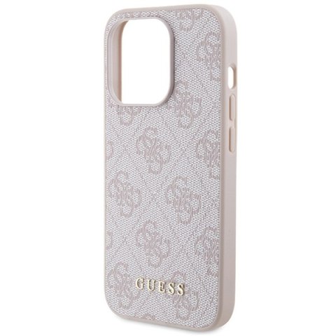 Guess nakładka do iPhone 15 Pro 6,1" GUHCP15LG4GFPI różowa HC PU 4G Metal Logo Guess nakładka do iPhone 15 Pro 6,1" GUHCP15LG4GFPI różowa HC PU 4G Metal Logo