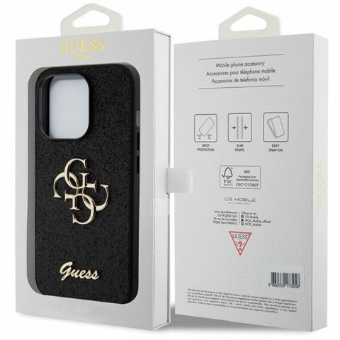 Guess nakładka do iPhone 15 Pro 6,1" GUHCP15LHG4SGK czarna HC Fixed Glitter Big 4G Guess nakładka do iPhone 15 Pro 6,1" GUHCP15LHG4SGK czarna HC Fixed Glitter Big 4G