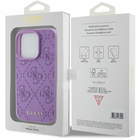 Guess nakładka do iPhone 15 Pro 6,1" GUHCP15LP4EPMU jasnofioletowa HC PU Quilted 4G Classic Guess nakładka do iPhone 15 Pro 6,1" GUHCP15LP4EPMU jasnofioletowa HC PU Quilted 4G Classic
