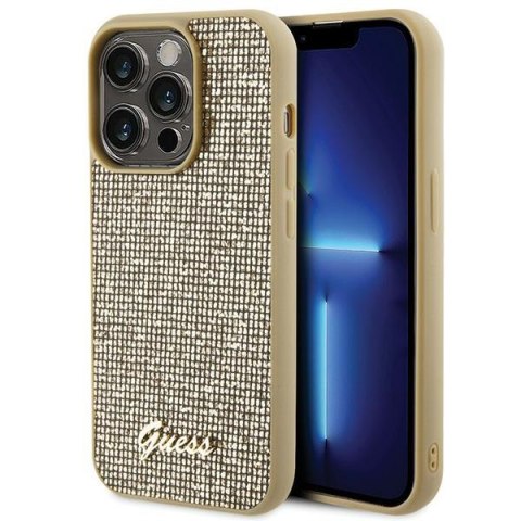 Guess nakładka do iPhone 15 Pro 6,1" GUHCP15LPMSDGSD złota HC PU Disco Script Metal Guess nakładka do iPhone 15 Pro 6,1" GUHCP15LPMSDGSD złota HC PU Disco Script Metal