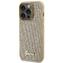 Guess nakładka do iPhone 15 Pro 6,1" GUHCP15LPMSDGSD złota HC PU Disco Script Metal