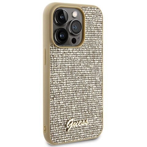 Guess nakładka do iPhone 15 Pro 6,1" GUHCP15LPMSDGSD złota HC PU Disco Script Metal Guess nakładka do iPhone 15 Pro 6,1" GUHCP15LPMSDGSD złota HC PU Disco Script Metal