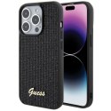 Guess nakładka do iPhone 15 Pro 6,1" GUHCP15LPMSDGSK czarna HC PU Disco Script Metal