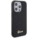 Guess nakładka do iPhone 15 Pro 6,1" GUHCP15LPMSDGSK czarna HC PU Disco Script Metal
