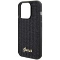 Guess nakładka do iPhone 15 Pro 6,1" GUHCP15LPMSDGSK czarna HC PU Disco Script Metal