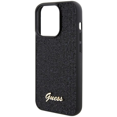 Guess nakładka do iPhone 15 Pro 6,1" GUHCP15LPMSDGSK czarna HC PU Disco Script Metal Guess nakładka do iPhone 15 Pro 6,1" GUHCP15LPMSDGSK czarna HC PU Disco Script Metal